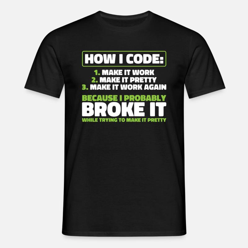 Developer, Coder, Programmer - Men's T-Shirt - black
