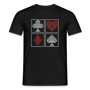 Poker - T-shirt homme - noir - Devant - AI Model Male 178 light (178cm)