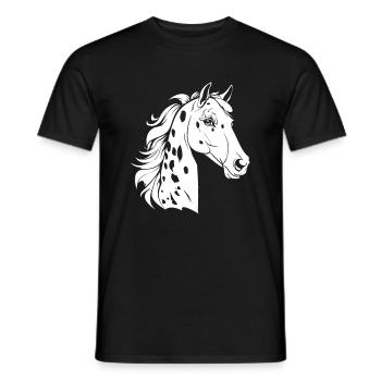 Horse Equestrian Sports - Men's T-Shirt - black - Front - AI Model Male 178 light (178cm)