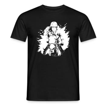 Horse Equestrian Sports - Men's T-Shirt - black - Front - AI Model Male 178 light (178cm)