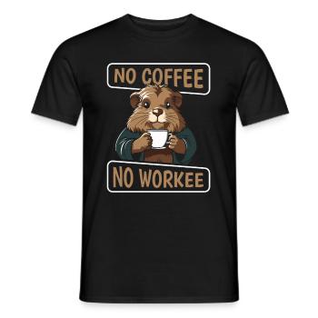 Coffee Cafe Guinea Pig No Coffee No Workee - Men's T-Shirt - black - Front - AI Model Male 178 light (178cm)