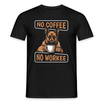 Kaffee Cafe Deutscher Schäferhund - Männer T-Shirt - Schwarz - Vorne - AI Model Male 178 light (178cm)
