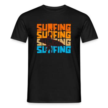 Surfer Surfen Cool Retro Surfer Vintage Surf - Männer T-Shirt - Schwarz - Vorne - AI Model Male 178 light (178cm)
