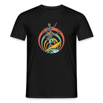 Surfer Surfen Skelett Retro Surfer Vintage Surf - Männer T-Shirt - Schwarz - Vorne - AI Model Male 178 light (178cm)
