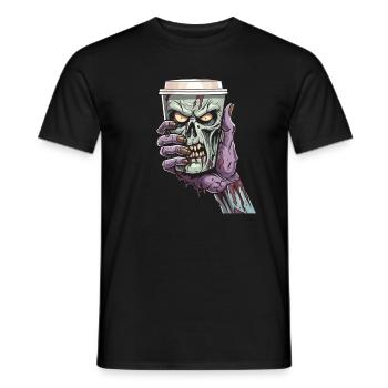 Café Café Halloween Zombie Main - T-shirt homme - noir - Devant - AI Model Male 178 light (178cm)