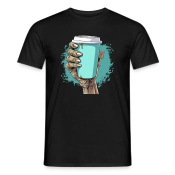 Kaffee Cafe Halloween Zombie Hand - Männer T-Shirt - Schwarz - Vorne - AI Model Male 178 light (178cm)