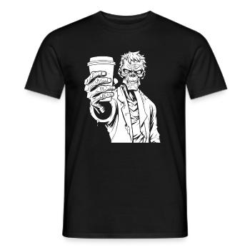 Café Café Halloween Zombie Main - T-shirt homme - noir - Devant - AI Model Male 178 light (178cm)