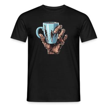 Café Café Halloween Zombie Main - T-shirt homme - noir - Devant - AI Model Male 178 light (178cm)