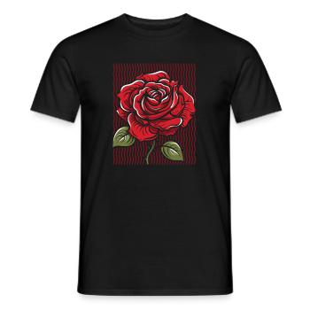 Red Rose Goth Cool Abstract Rose Line Art - Men's T-Shirt - black - Front - AI Model Male 178 light (178cm)