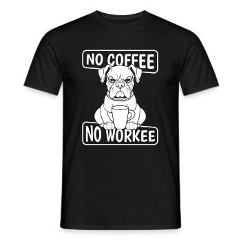 Café Cafe Boxer Chien Pas de Café Non Workee - T-shirt homme - noir - Devant - AI Model Male 178 light (178cm)