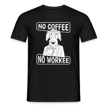 Coffee Cafe Irish Wolfhound - Men's T-Shirt - black - Front - AI Model Male 178 light (178cm)