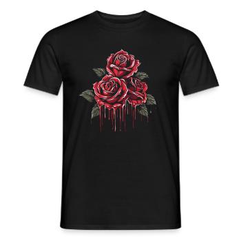 Rote Rose Goth Cool - Männer T-Shirt - Schwarz - Vorne - AI Model Male 178 light (178cm)