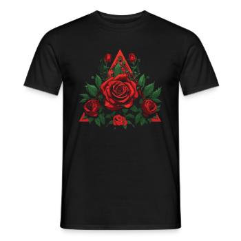 Rose rouge Goth - T-shirt homme - noir - Devant - AI Model Male 178 light (178cm)
