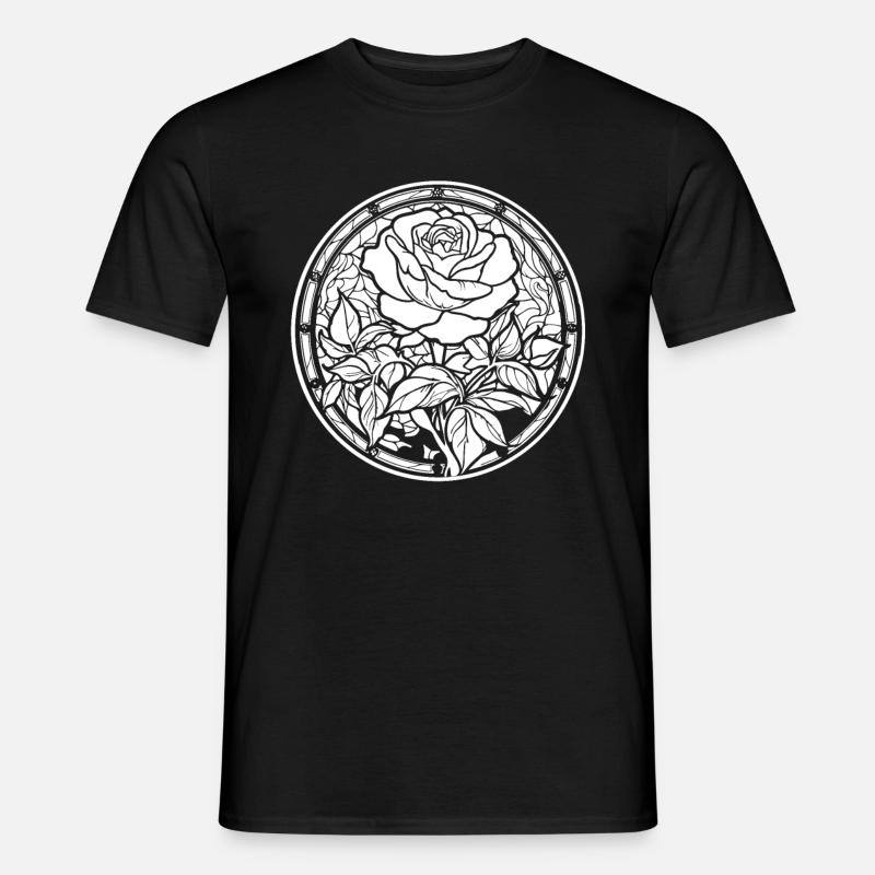 Rote Rose Goth - Männer T-Shirt - Schwarz