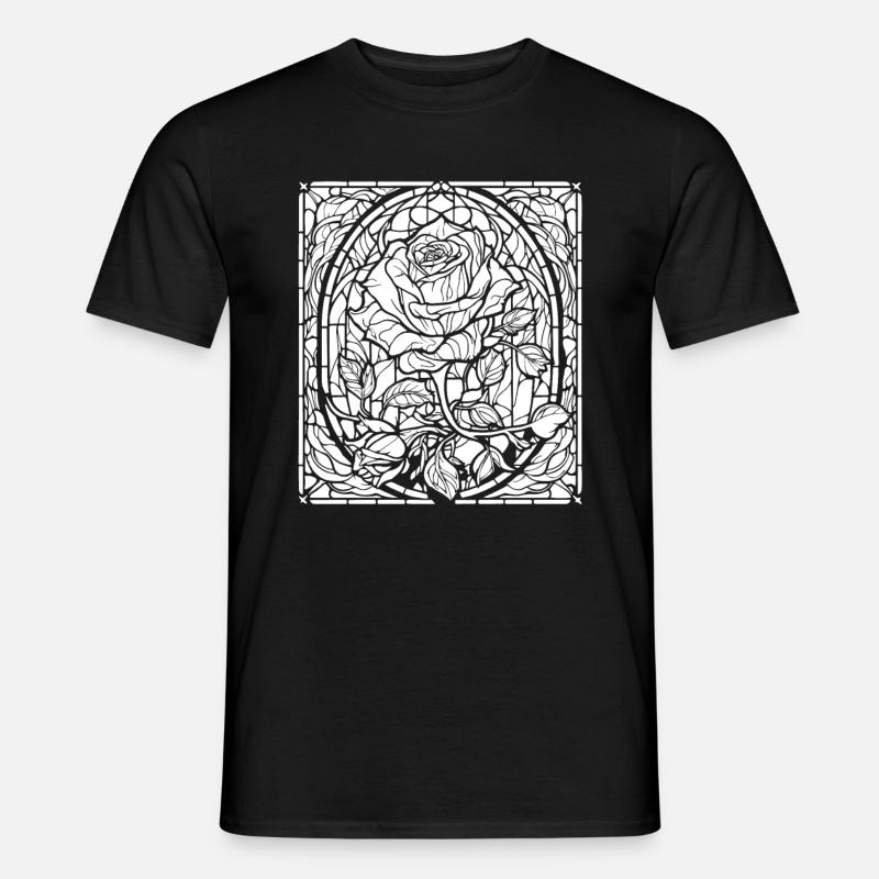 Rote Rose Goth - Männer T-Shirt - Schwarz