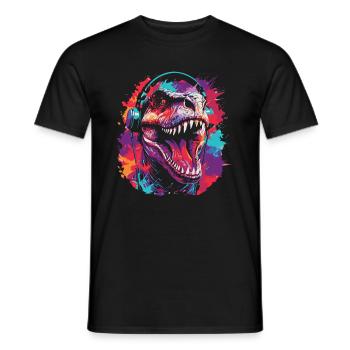 Trex T Rex Dino Party - T-shirt homme - noir - Devant - AI Model Male 178 light (178cm)