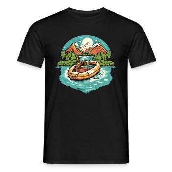 Rafting - Männer T-Shirt - Schwarz - Vorne - AI Model Male 178 light (178cm)
