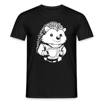 Café hérisson - T-shirt homme - noir - Devant - AI Model Male 178 light (178cm)