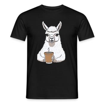 Alpaca Coffee - Men's T-Shirt - black - Front - AI Model Male 178 light (178cm)