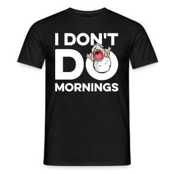 Sheep Funny I Don't Do Mornings - Men's T-Shirt - black - Front - AI Model Male 178 light (178cm)