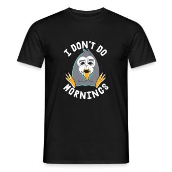 Pingouin Drôle Je Ne Fais Pas De Matins - T-shirt homme - noir - Devant - AI Model Male 178 light (178cm)