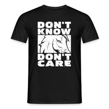 Pferd Reitsport Witzig Dont Know Dont Care - Männer T-Shirt - Schwarz - Vorne - AI Model Male 178 light (178cm)