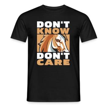 Pferd Reitsport Lustig Dont Know Dont Care - Männer T-Shirt - Schwarz - Vorne - AI Model Male 178 light (178cm)