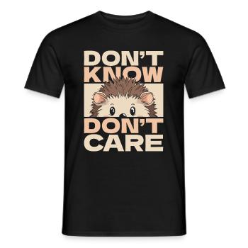 Hérisson Drôle Ne Sais Pas Ne Pas Se Soucier - T-shirt homme - noir - Devant - AI Model Male 178 light (178cm)