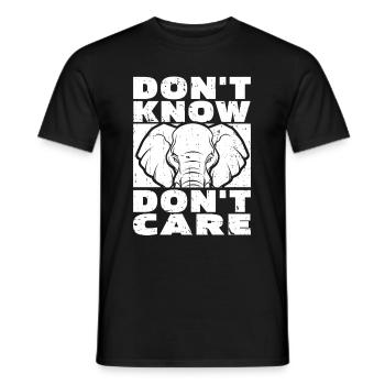 Elefant Lustig Dont Know Dont Care - Männer T-Shirt - Schwarz - Vorne - AI Model Male 178 light (178cm)