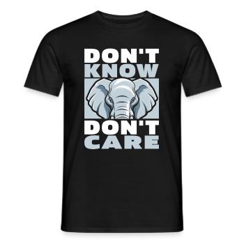 Elefant Witzig Dont Know Dont Care - Männer T-Shirt - Schwarz - Vorne - AI Model Male 178 light (178cm)