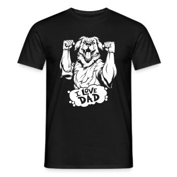 Berger australien J’aime papa - T-shirt homme - noir - Devant - AI Model Male 178 light (178cm)