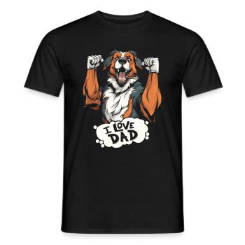 Berger australien J’aime papa - T-shirt homme - noir - Devant - AI Model Male 178 light (178cm)