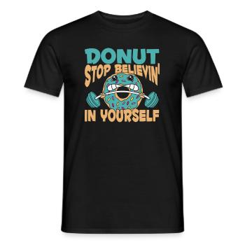 Donut Fitness Funny Donut Gym - T-shirt homme - noir - Devant - AI Model Male 178 light (178cm)