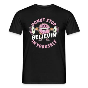 Donut Fitness Funny Donut Gym - T-shirt homme - noir - Devant - AI Model Male 178 light (178cm)