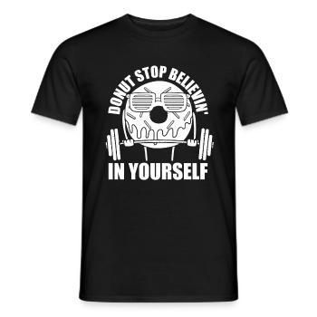 Donut Fitness Funny Donut Gym - T-shirt homme - noir - Devant - AI Model Male 178 light (178cm)