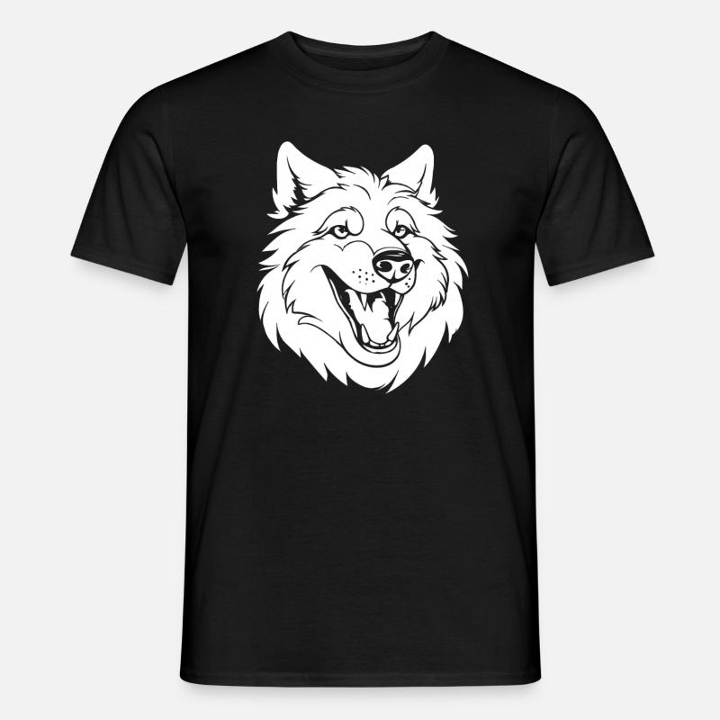 Wolf Smiling - Men's T-Shirt - black