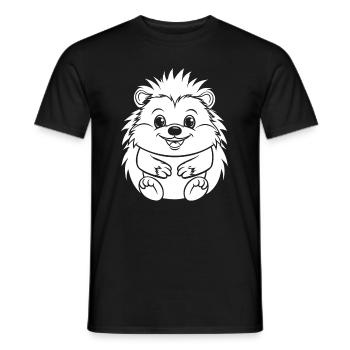 Stachelschwein Lächelnd - Männer T-Shirt - Schwarz - Vorne - AI Model Male 178 light (178cm)