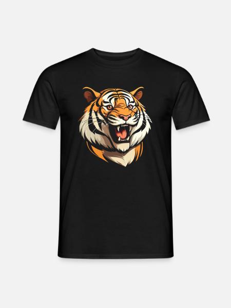 Tigre souriant - T-shirt homme - noir