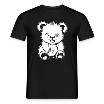 Großer Panda Pandabär Lächelnd - Männer T-Shirt - Schwarz - Vorne - AI Model Male 178 light (178cm)