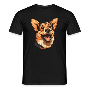 Berger Allemand Souriant - T-shirt homme - noir - Devant - AI Model Male 178 light (178cm)