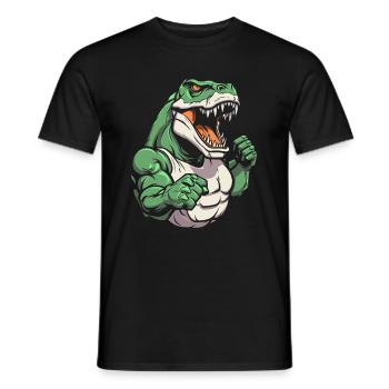 Fitness T Rex - Männer T-Shirt - Schwarz - Vorne - AI Model Male 178 light (178cm)