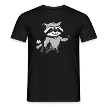 Fitness Raccoon - Men's T-Shirt - black - Front - AI Model Male 178 light (178cm)