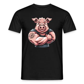 Schwein Schweinebauer Mutter I Love Mom - Männer T-Shirt - Schwarz - Vorne - AI Model Male 178 light (178cm)