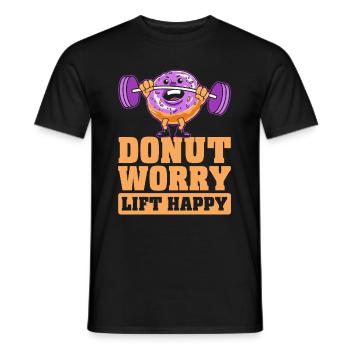 Donut Fitness Funny Donut Gym - T-shirt homme - noir - Devant - AI Model Male 178 light (178cm)