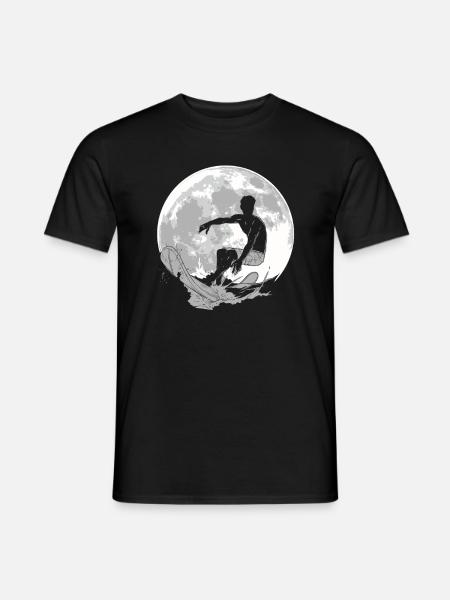Surfer Surf Lune - T-shirt homme - noir