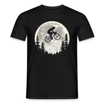 Mountain Bike Mountain Biker Mtb Moon - Men's T-Shirt - black - Front - AI Model Male 178 light (178cm)