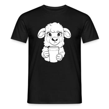 Sheep Coffee - Men's T-Shirt - black - Front - AI Model Male 178 light (178cm)
