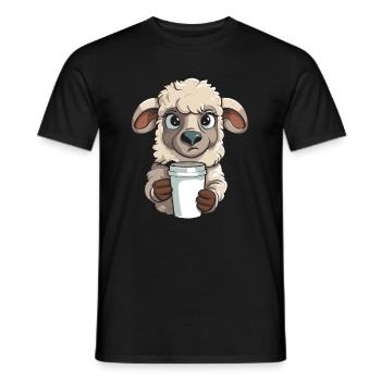 Sheep Coffee - Men's T-Shirt - black - Front - AI Model Male 178 light (178cm)