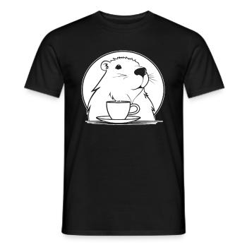 Capybara Wasserschwein Kaffee - Männer T-Shirt - Schwarz - Vorne - AI Model Male 178 light (178cm)