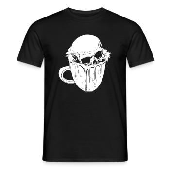 Coffee Cafe Skull - Men's T-Shirt - black - Front - AI Model Male 178 light (178cm)